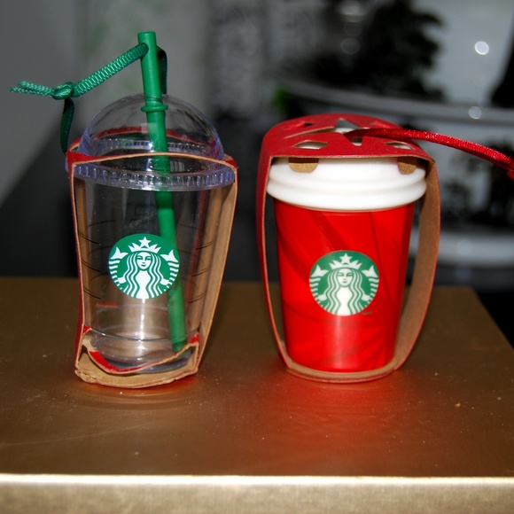 NWT 2 Ceramic Starbucks Holiday Ornaments